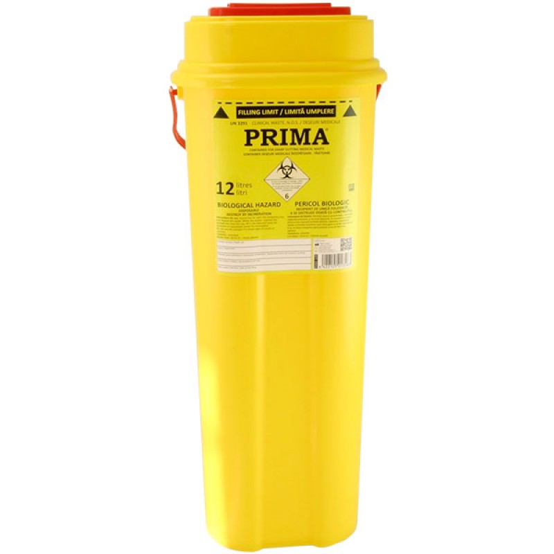 Recipient 12 litri plastic deseuri intepatoare taioase, certificat ADR 